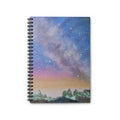 Galaxy Night Sky Spiral Notebook — Ruled Journal with Mountain Silhouette
