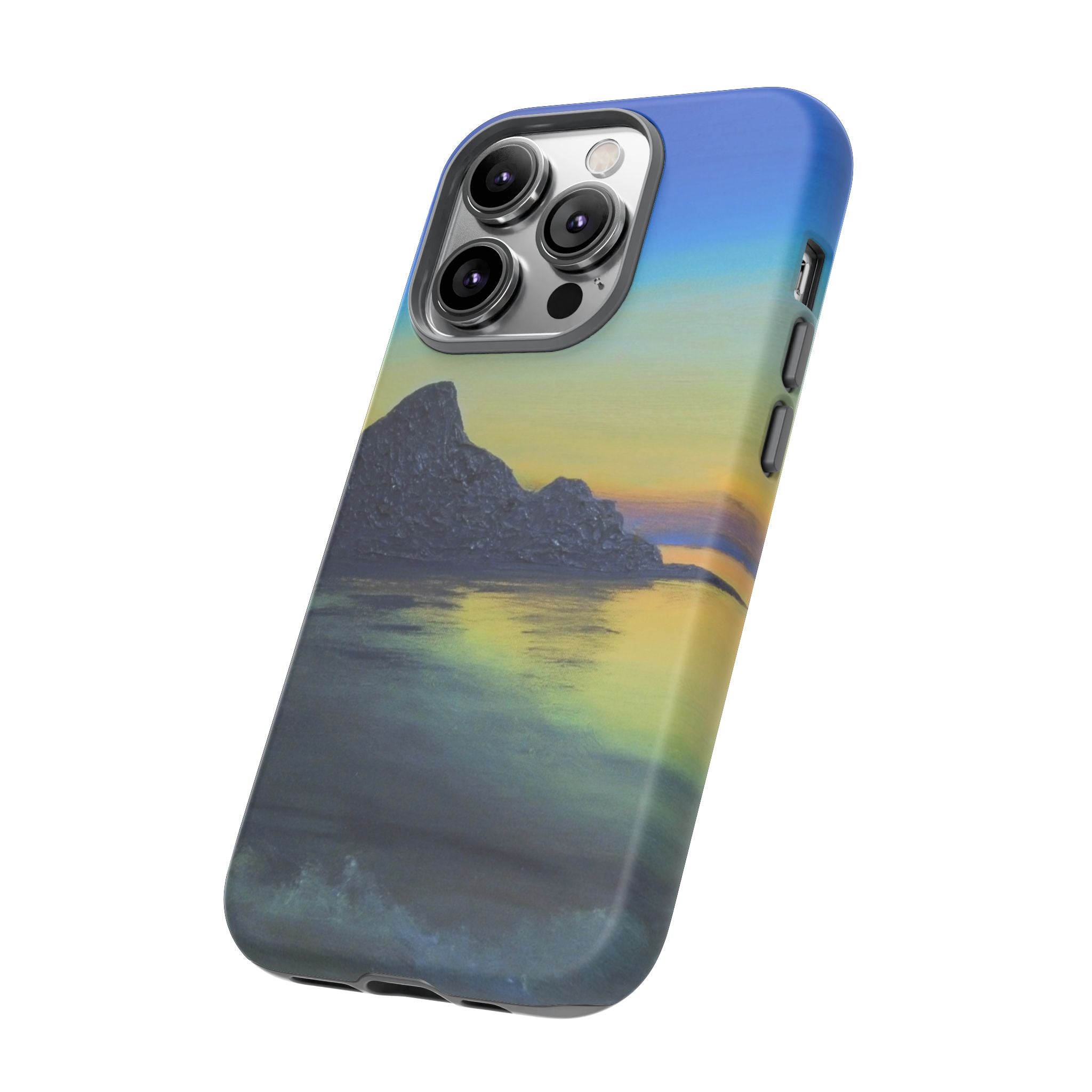 Sunset Cove Phone Case — Durable Protective Tough Case with Tranquil Beach Landscape
