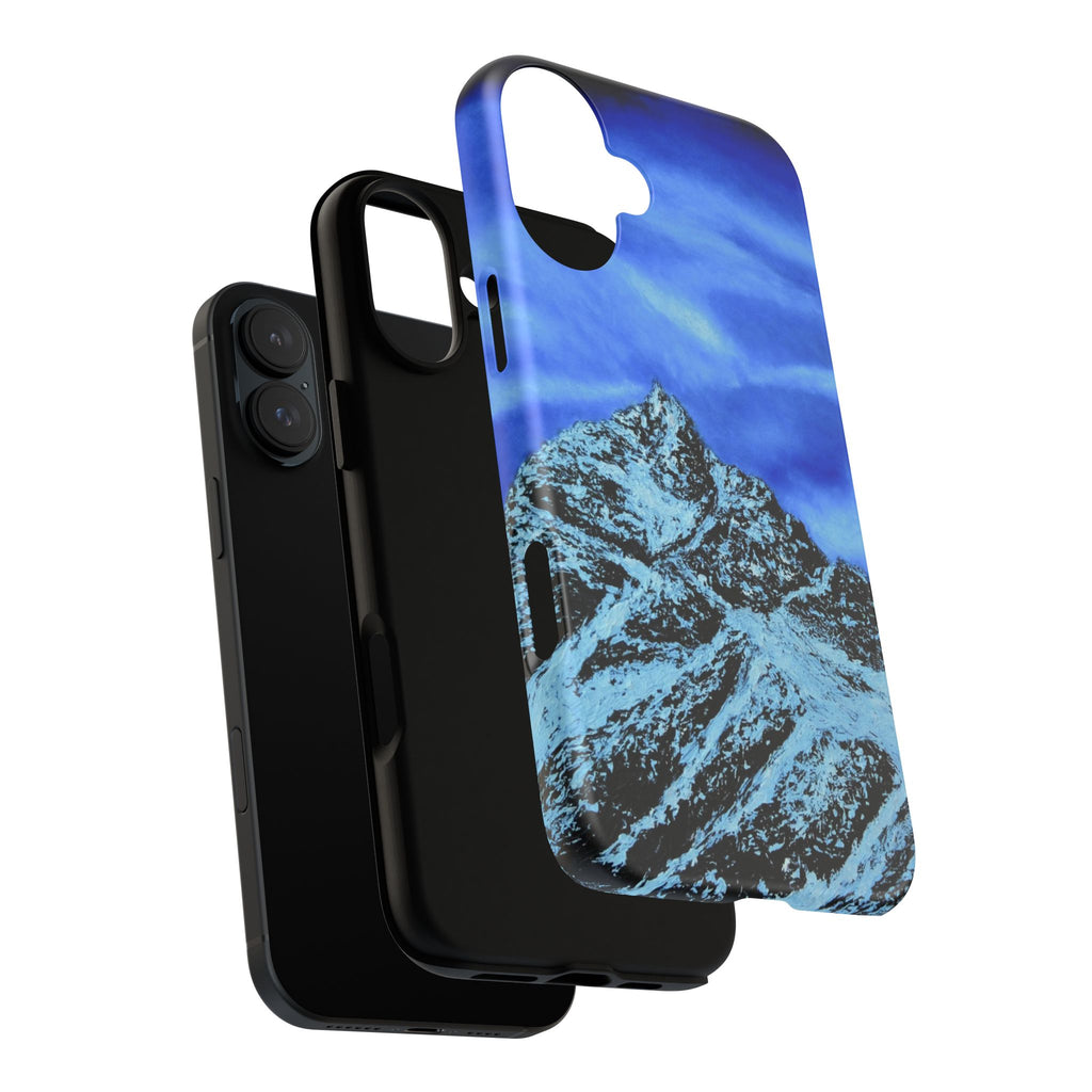 Mountain Peak Blue Tough Phone Case — Rugged Protective iPhone Cover