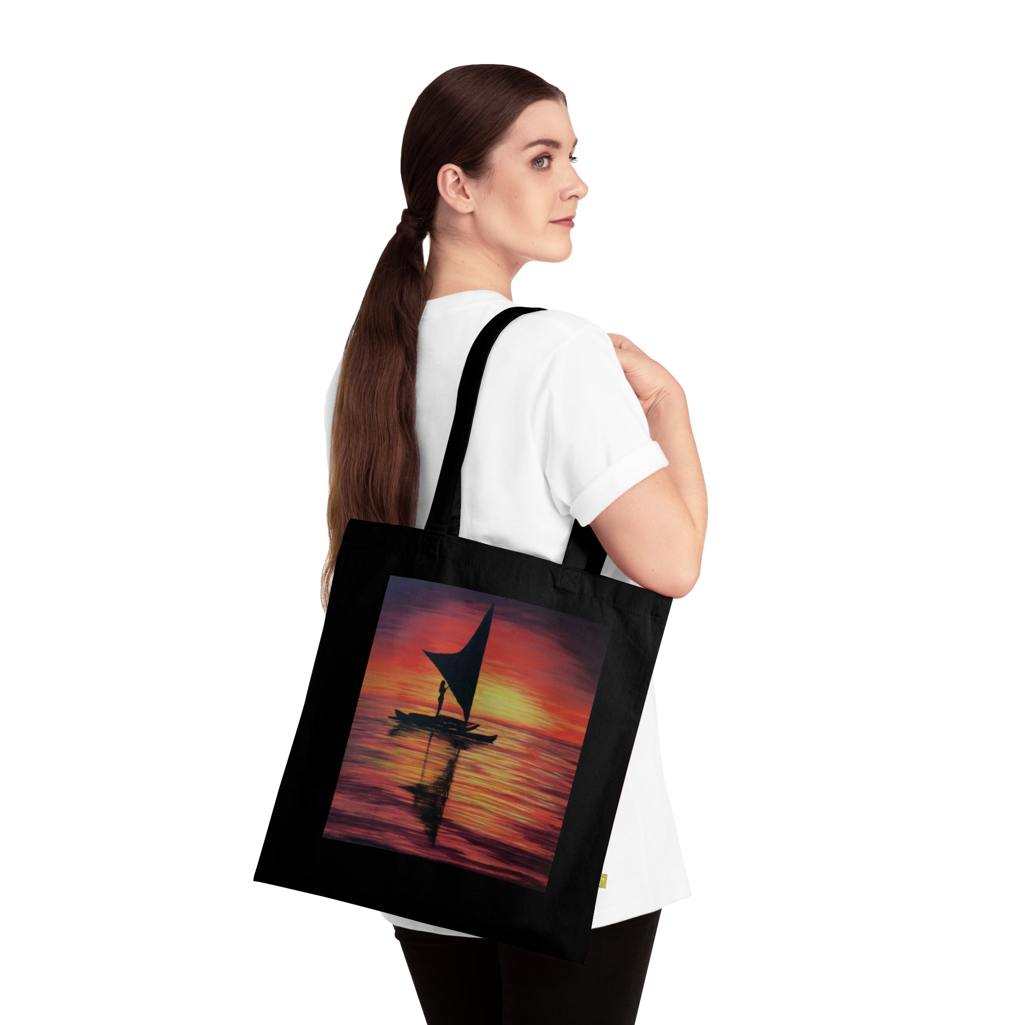 Sailboat Sunset Organic Cotton Tote Bag