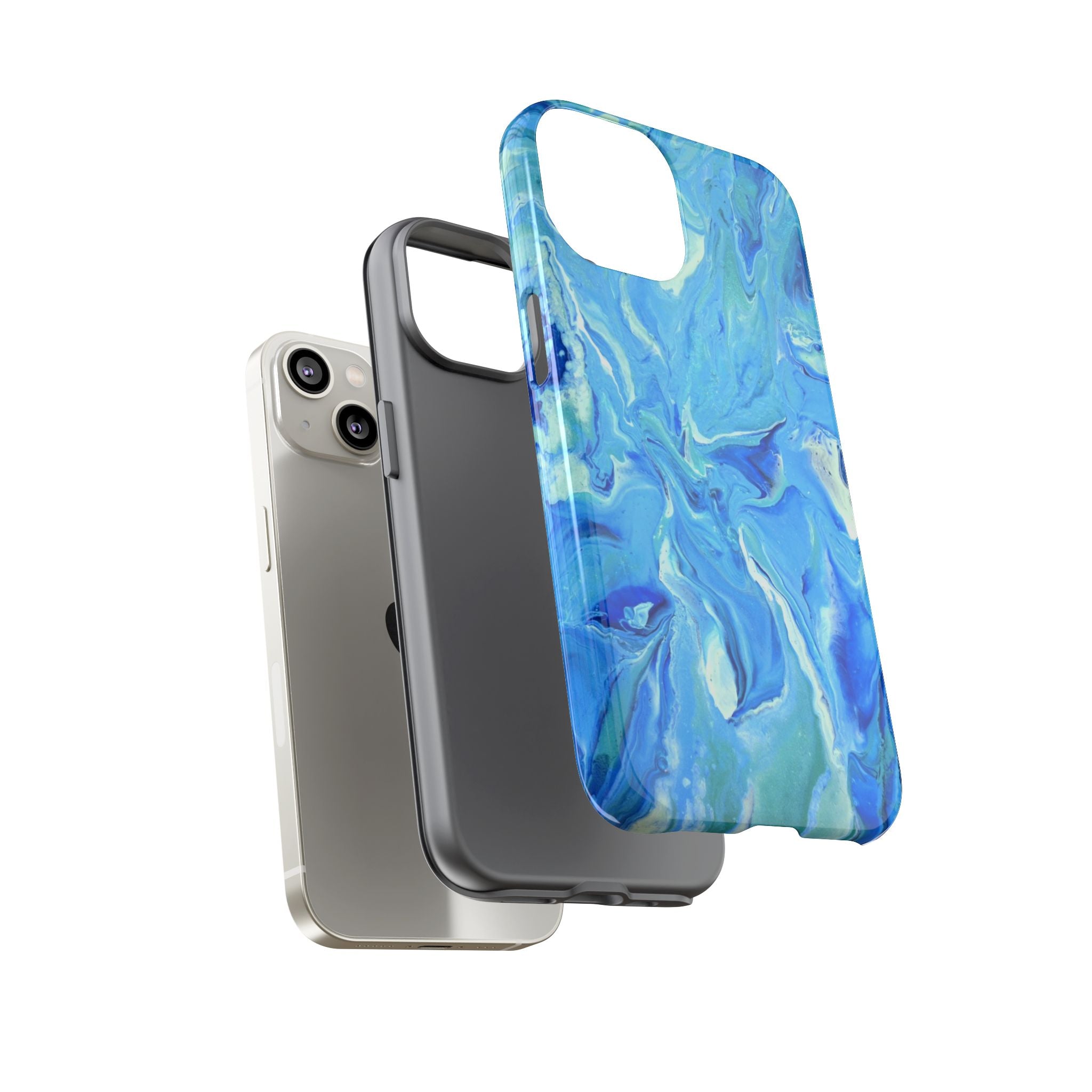 Blue Marble Tough Phone Case — Ocean Swirl Protective iPhone Cover