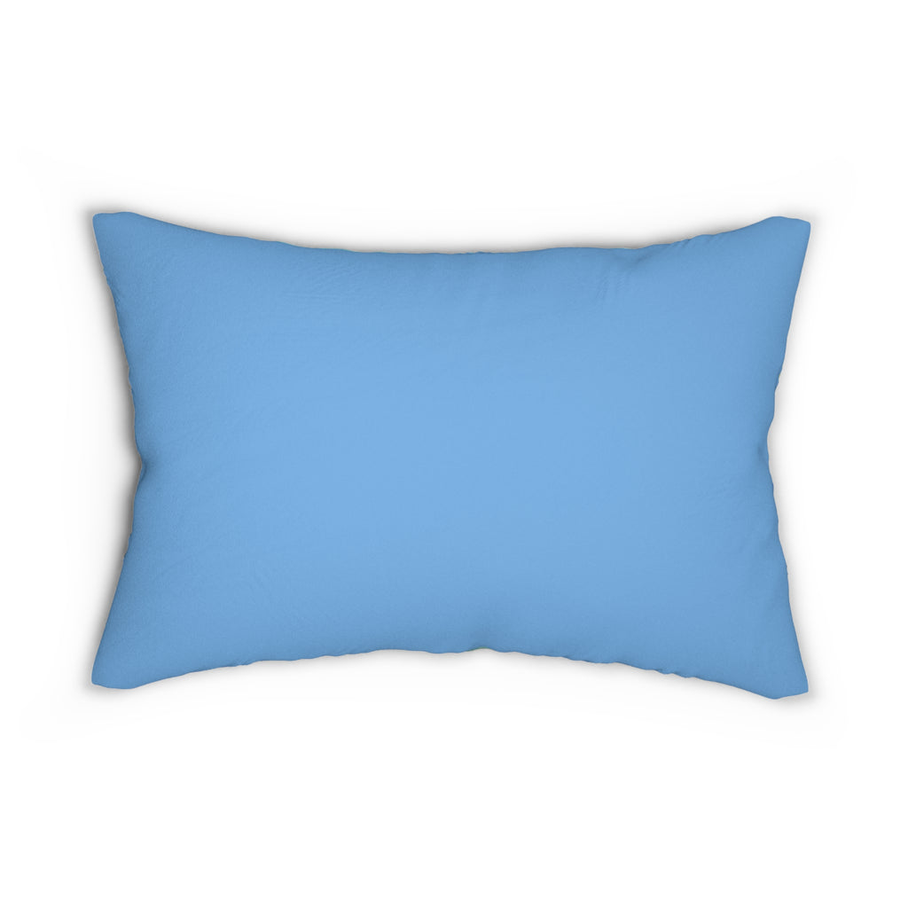 Blue Mountain Sunrise Lumbar Pillow — Scenic Alpine Landscape Accent