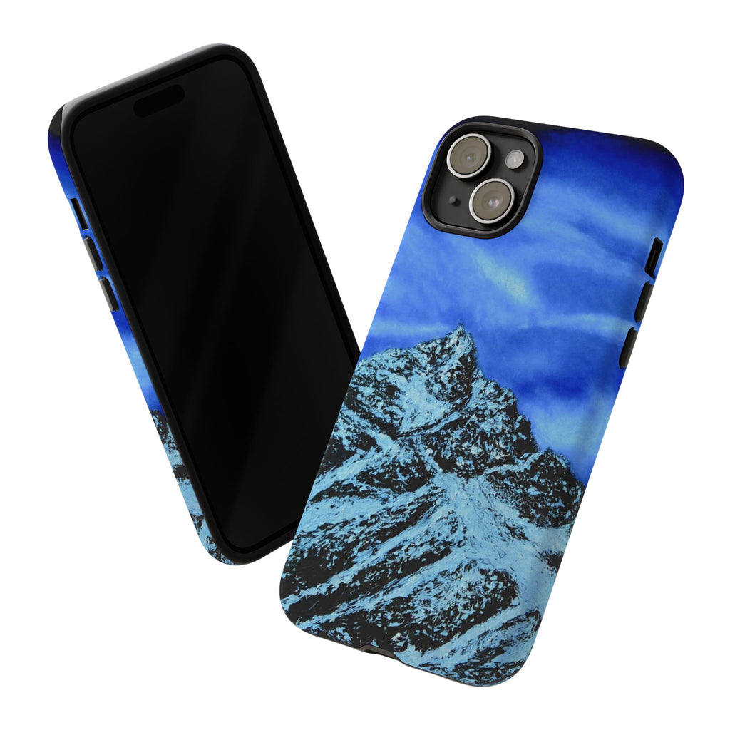 Mountain Peak Blue Tough Phone Case — Rugged Protective iPhone Cover