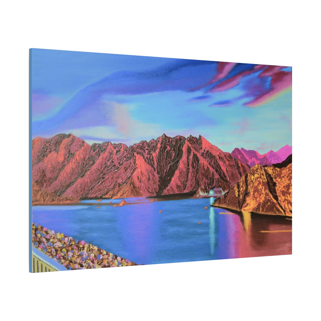 Sunset Mountain Lake Matte Canvas Wall Art — Vibrant Landscape Print