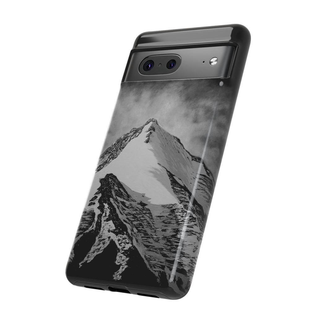 Mountain Peak Phone Case — Black & White Alpine Protective Case