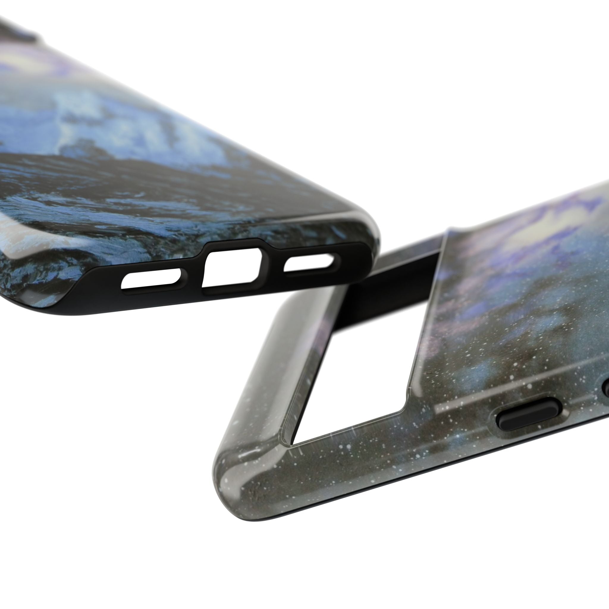 Mountain Night Sky Phone Case — Tough Protective iPhone Cover with Aurora & Snowy Peaks