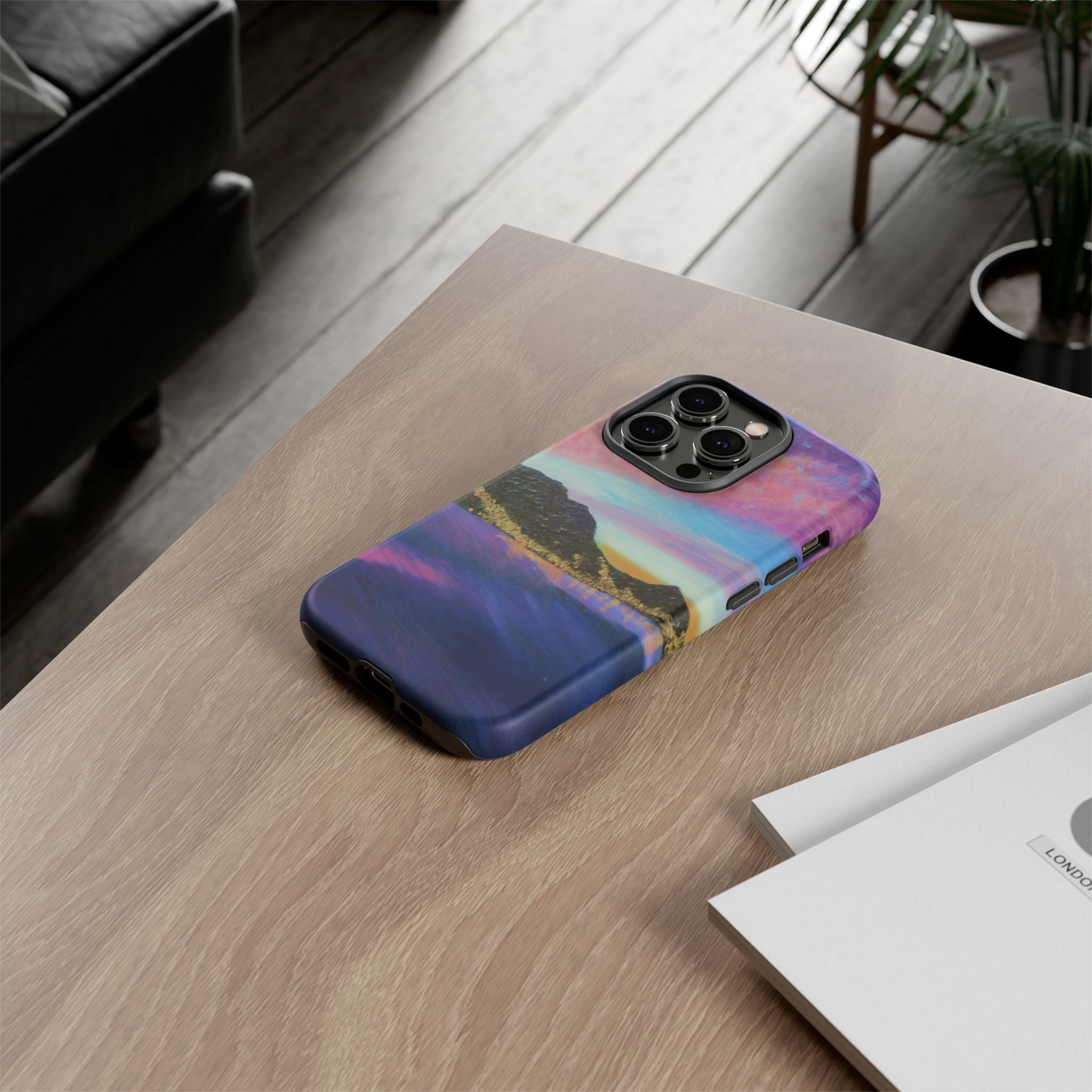 Sunset Mountain Landscape Phone Case — Colorful Sky Tough Case