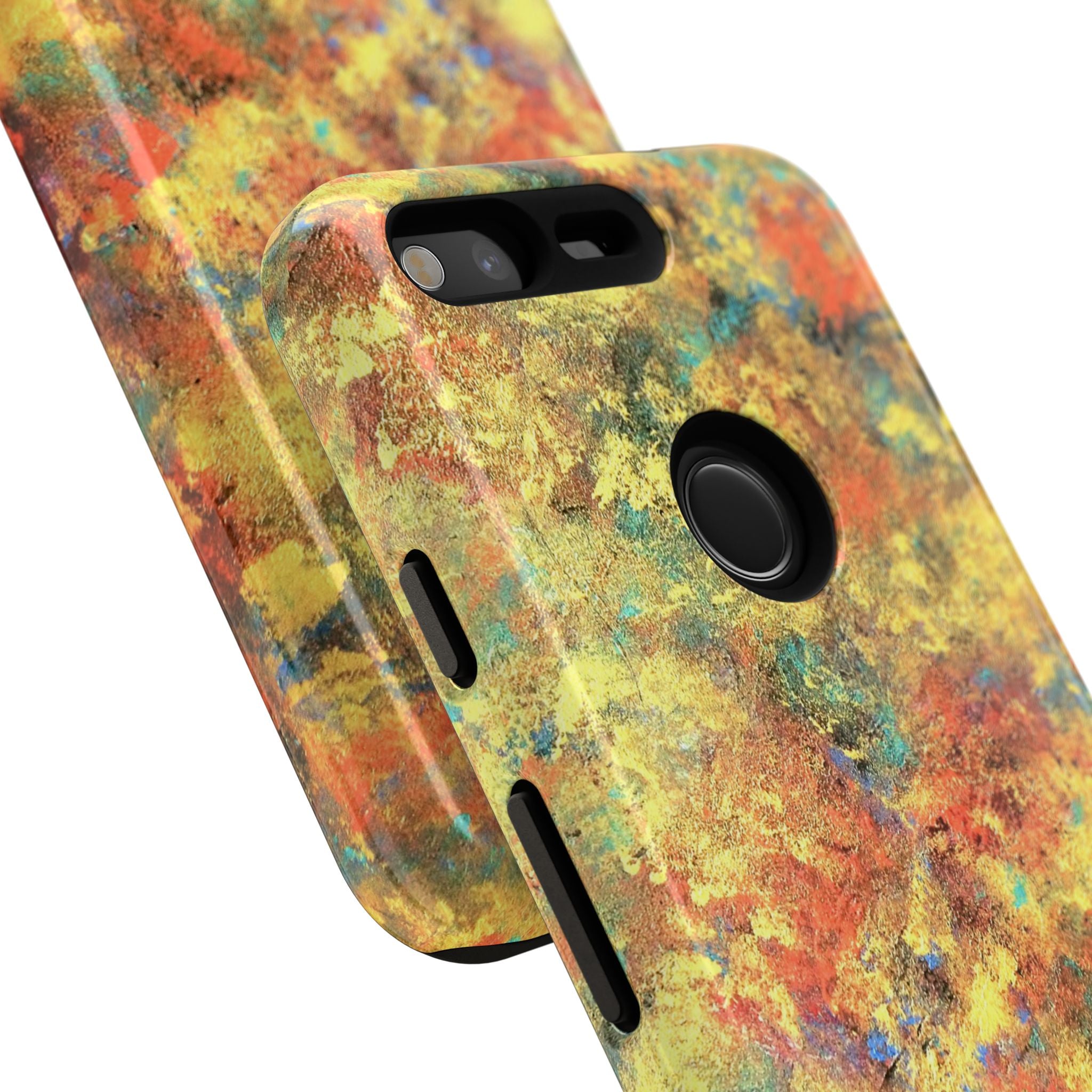 Abstract Autumn Marble Phone Case — Protective iPhone Cover with Warm Fall Colors