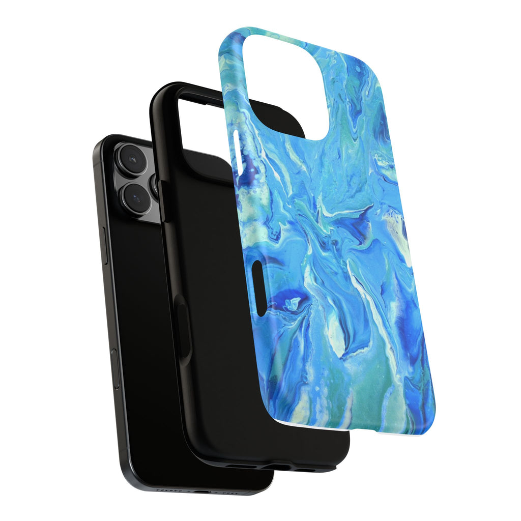 Blue Marble Tough Phone Case — Ocean Swirl Protective iPhone Cover