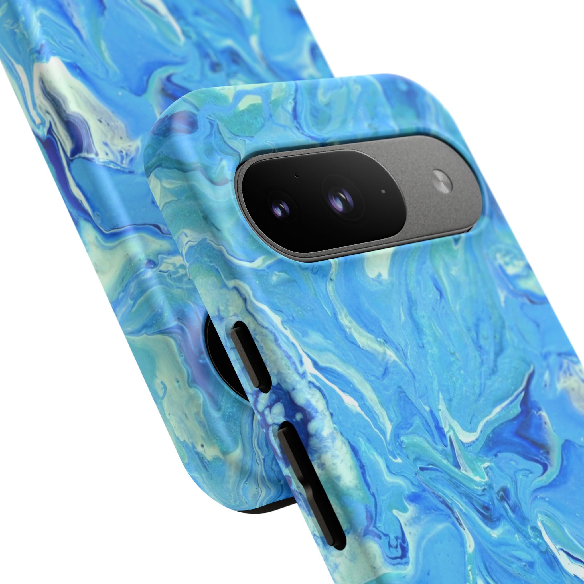 Blue Marble Tough Phone Case — Ocean Swirl Protective iPhone Cover
