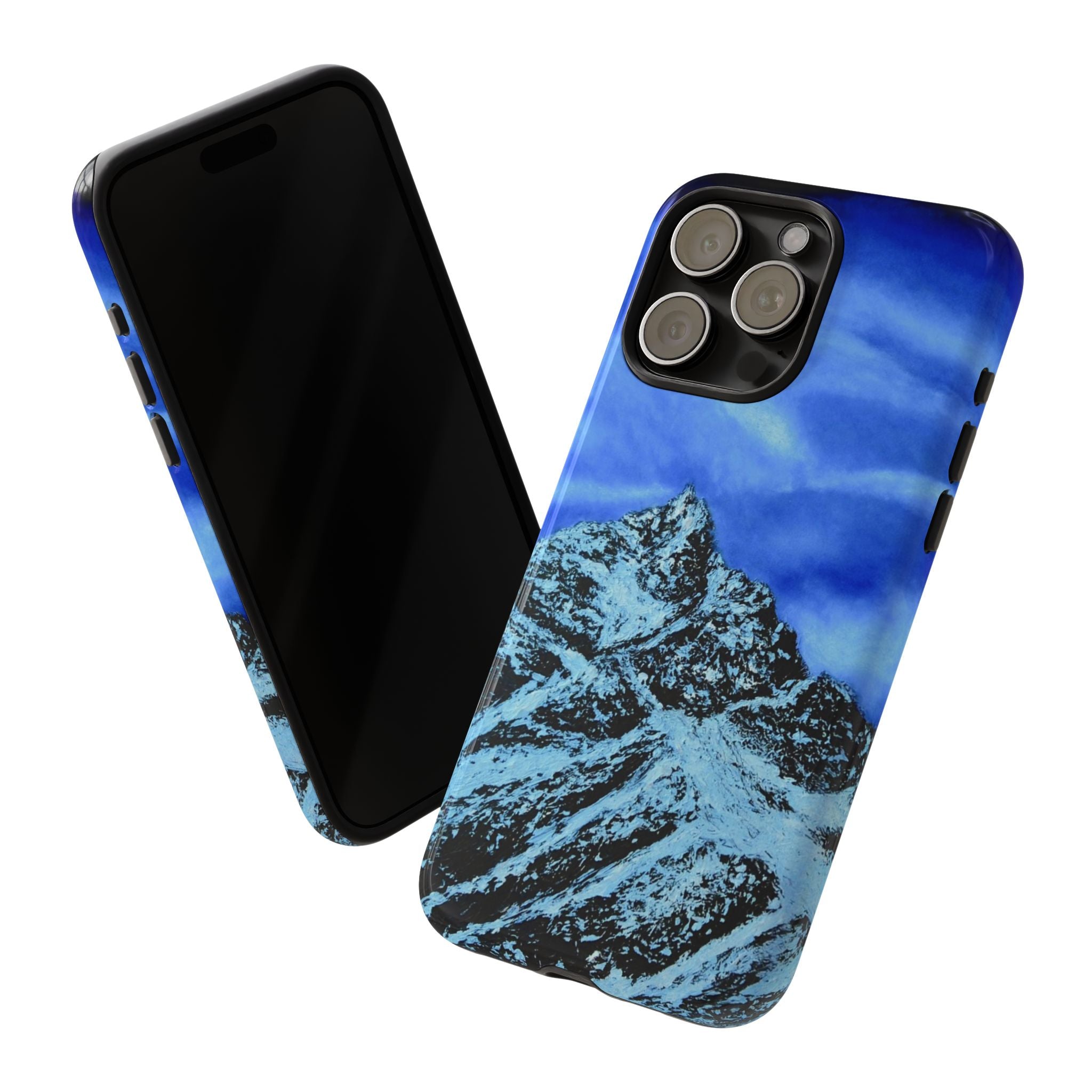 Mountain Peak Blue Tough Phone Case — Rugged Protective iPhone Cover