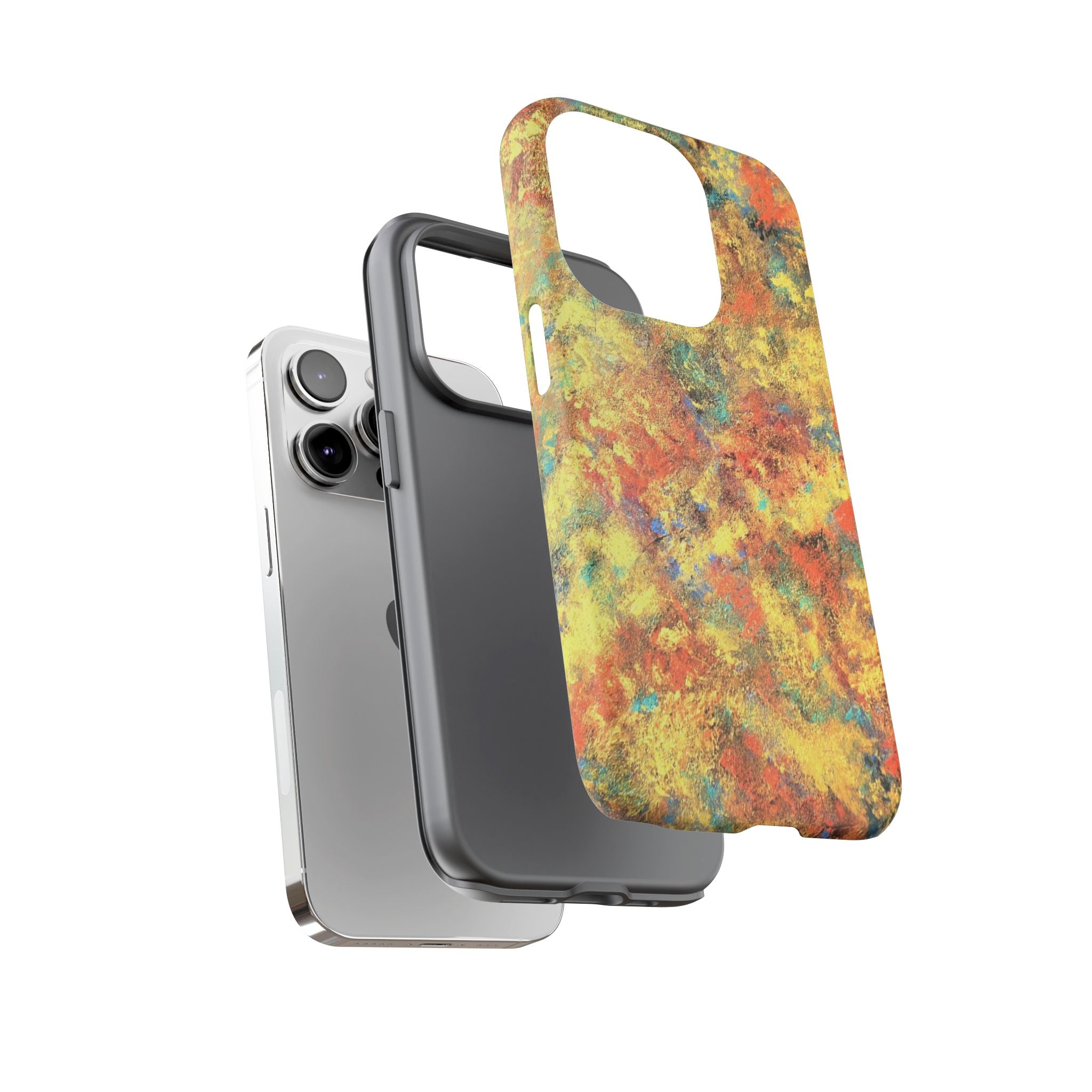 Abstract Autumn Marble Phone Case — Protective iPhone Cover with Warm Fall Colors