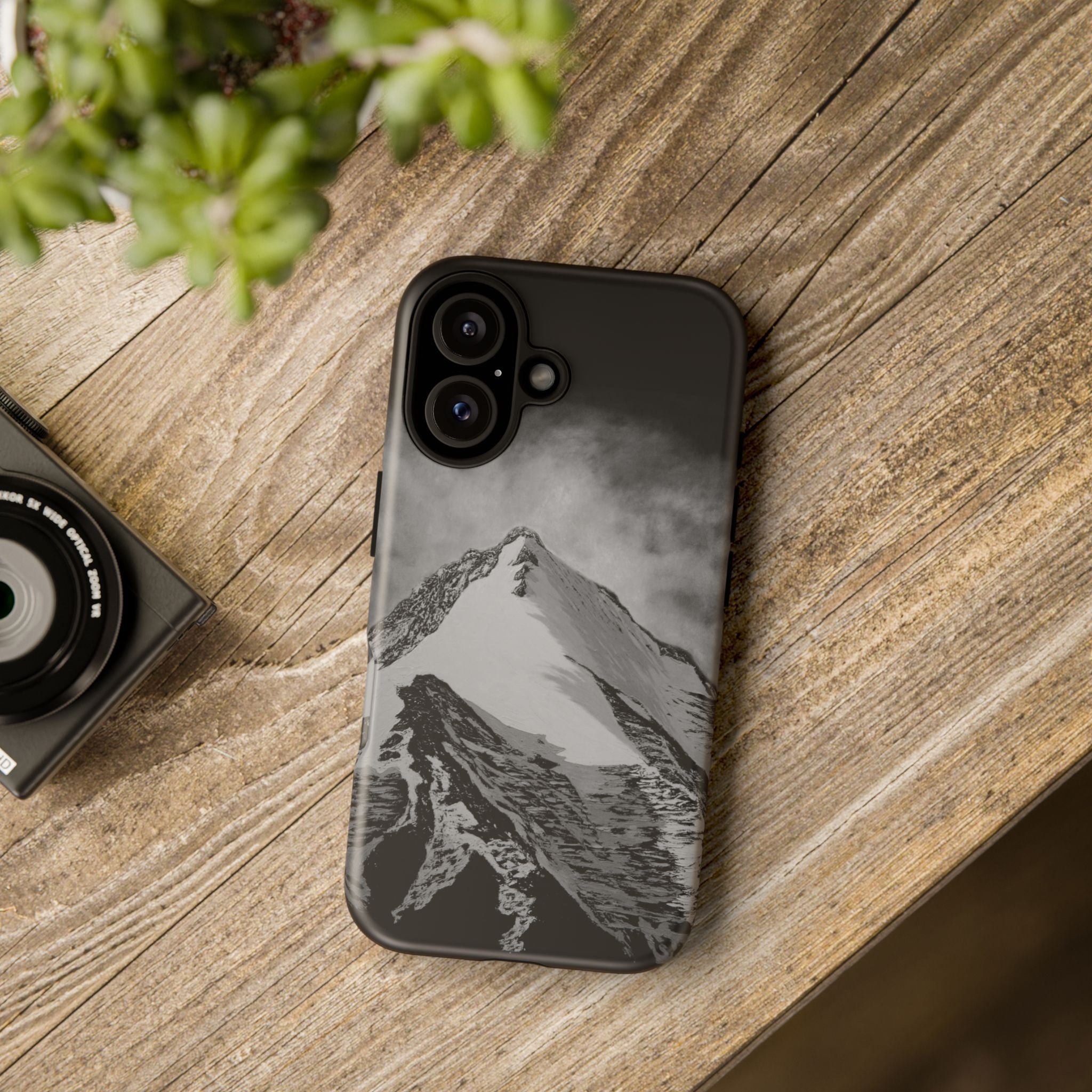 Mountain Peak Phone Case — Black & White Alpine Protective Case
