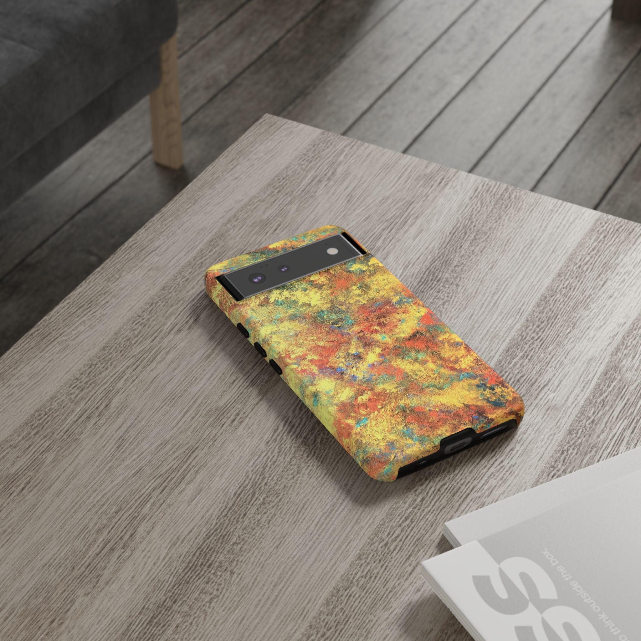 Abstract Autumn Marble Phone Case — Protective iPhone Cover with Warm Fall Colors