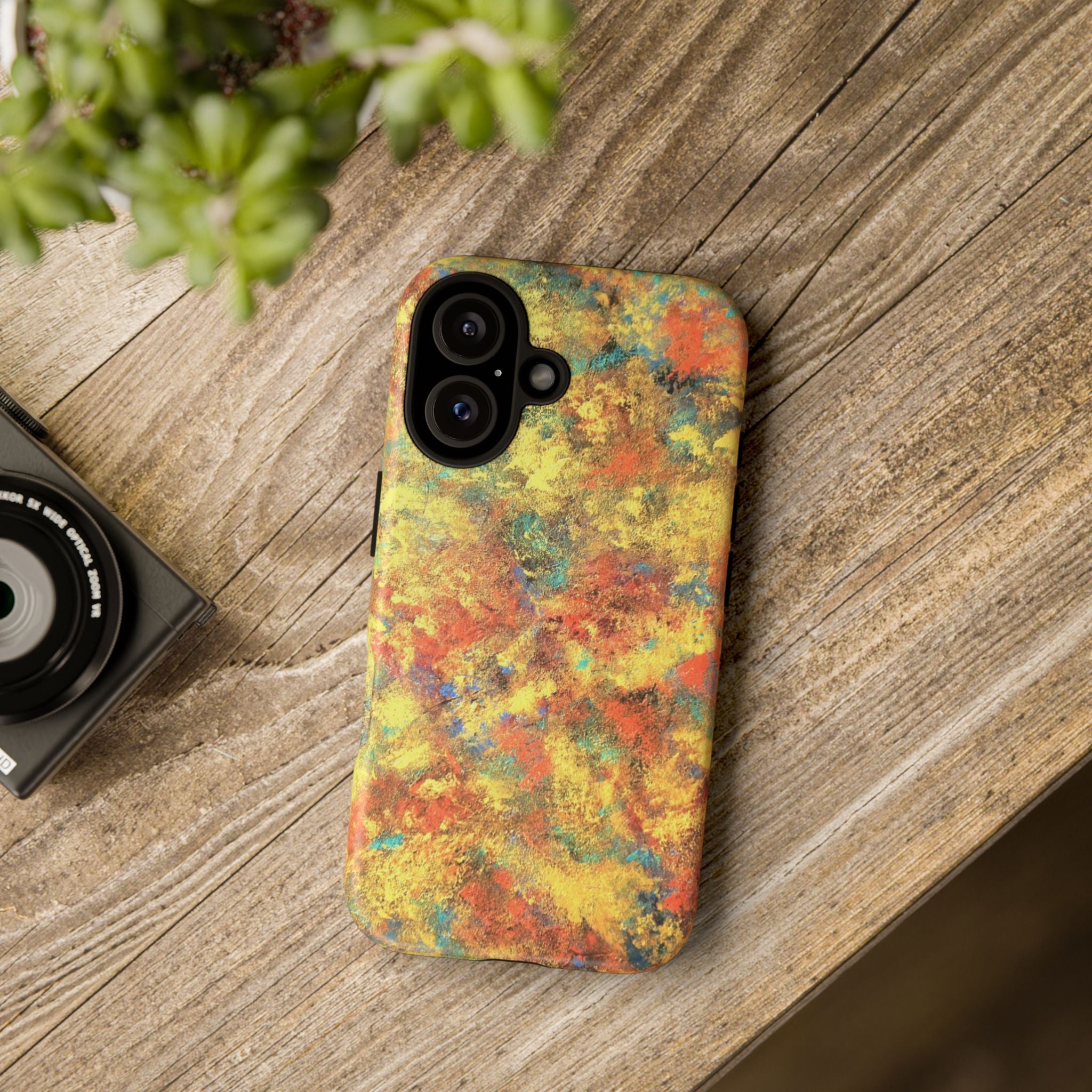 Abstract Autumn Marble Phone Case — Protective iPhone Cover with Warm Fall Colors