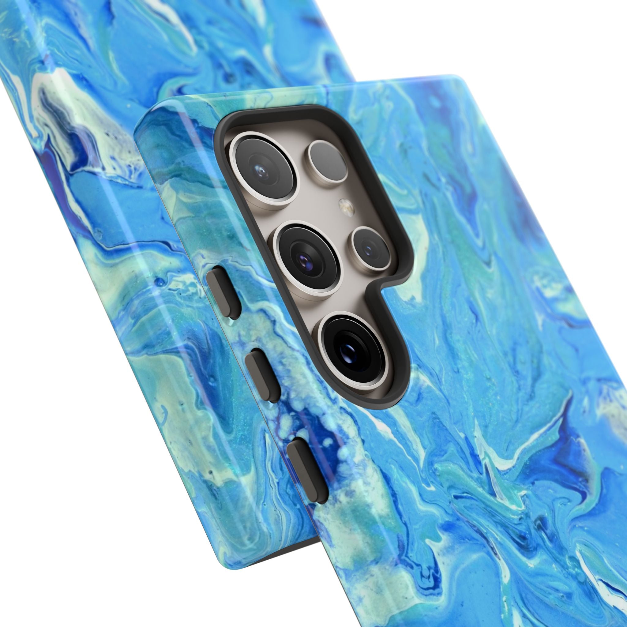 Blue Marble Tough Phone Case — Ocean Swirl Protective iPhone Cover
