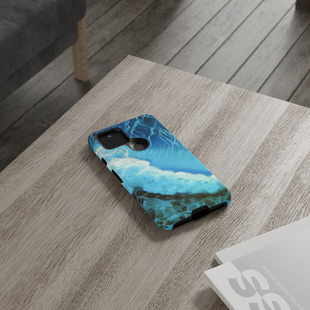 Ocean Wave Tough Phone Case — Blue Sea Water Protective Cover