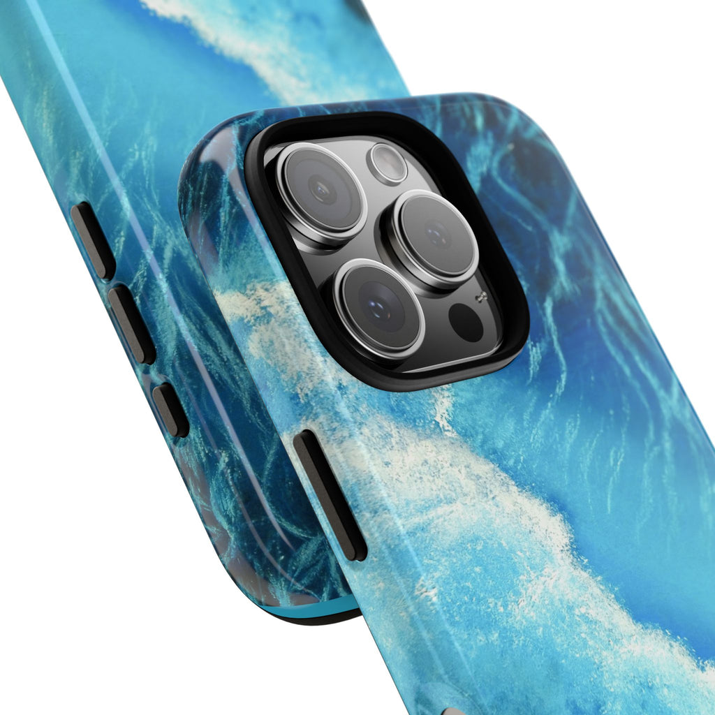 Ocean Wave Tough Phone Case — Blue Sea Water Protective Cover
