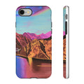 Protective Phone Case — Vibrant Retro Mountain Landscape
