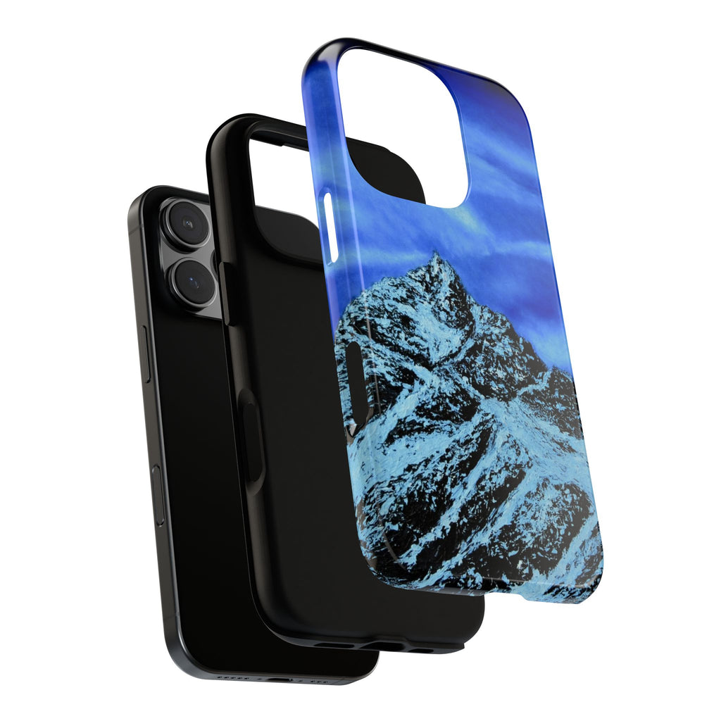 Mountain Peak Blue Tough Phone Case — Rugged Protective iPhone Cover
