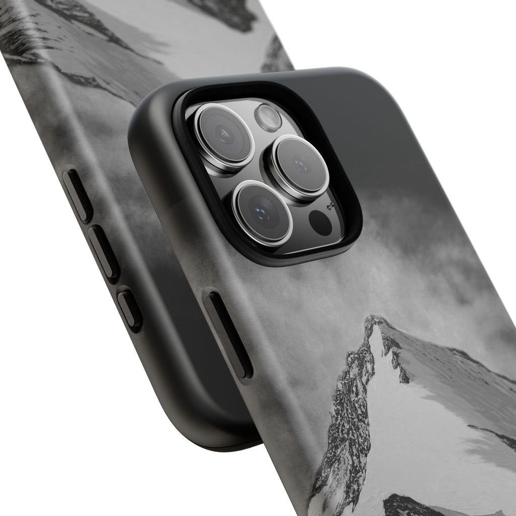 Mountain Peak Phone Case — Black & White Alpine Protective Case