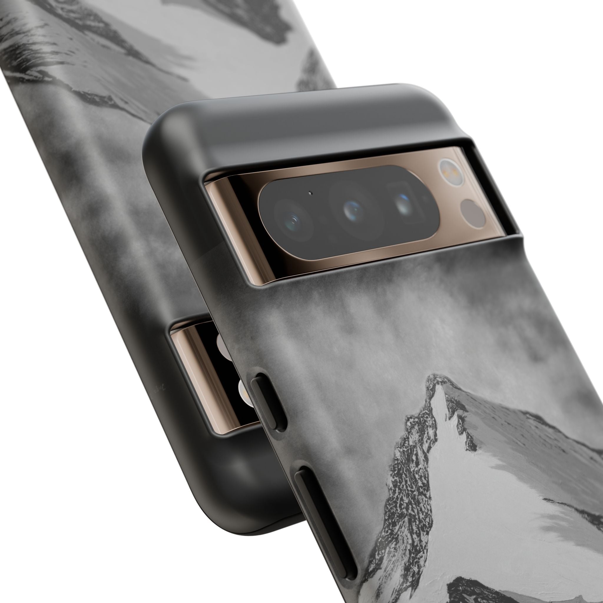 Mountain Peak Phone Case — Black & White Alpine Protective Case