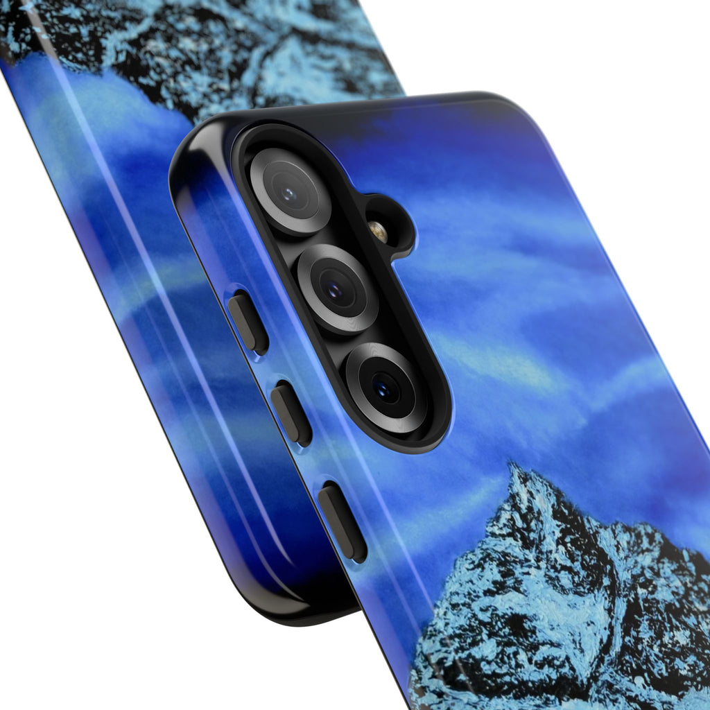 Mountain Peak Blue Tough Phone Case — Rugged Protective iPhone Cover