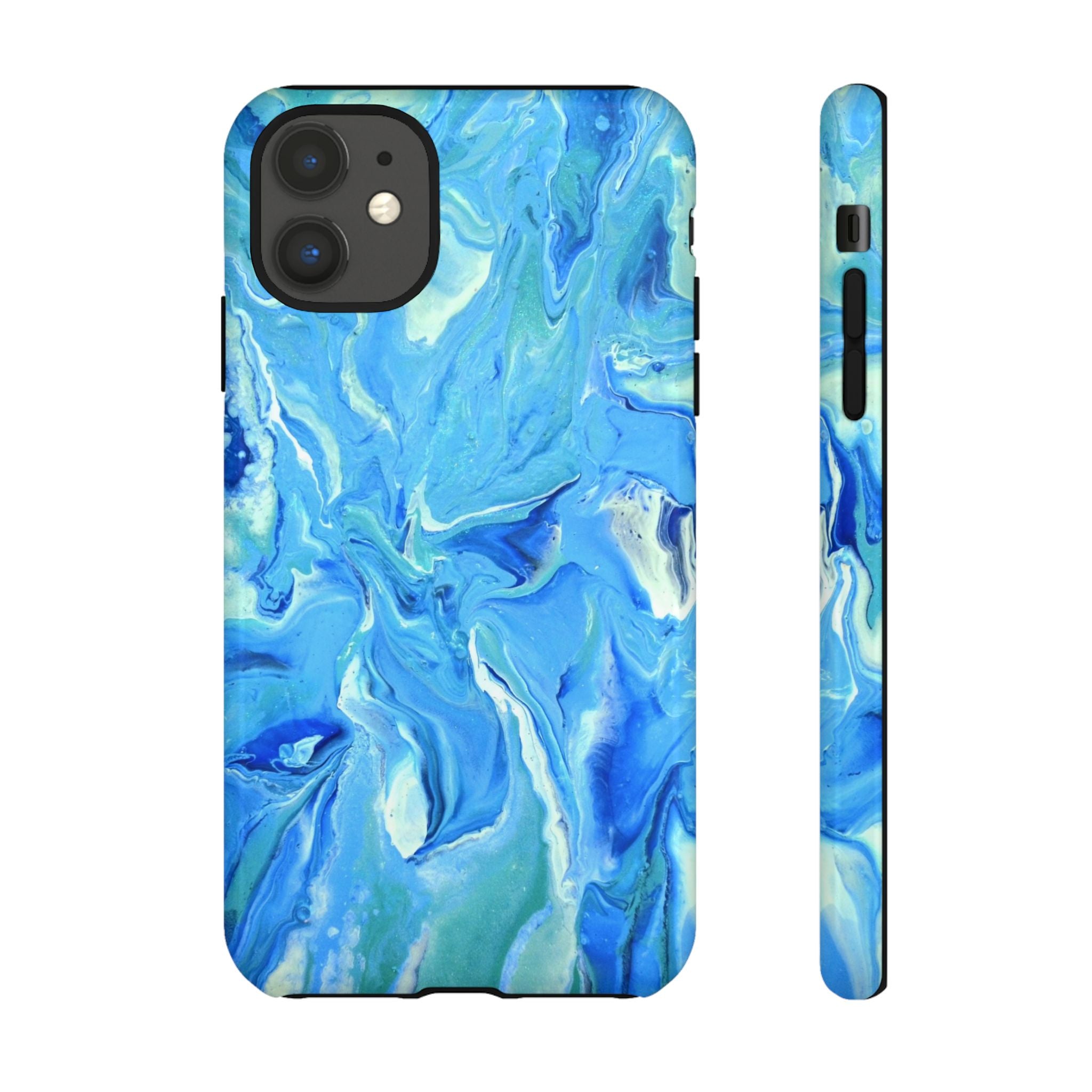 Blue Marble Tough Phone Case — Ocean Swirl Protective iPhone Cover