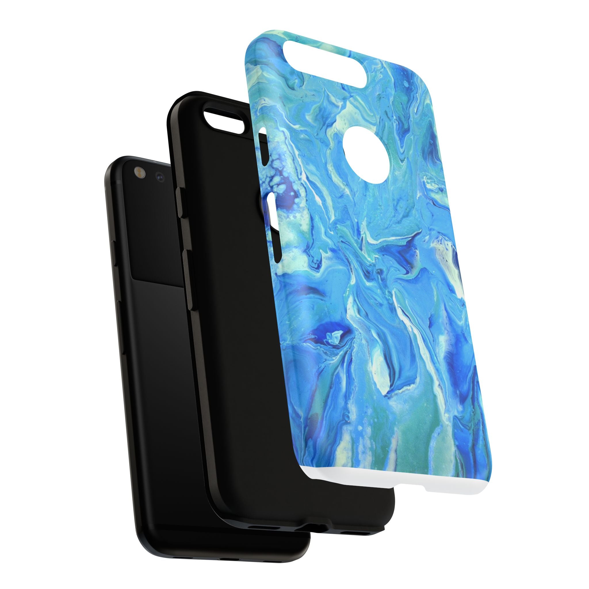 Blue Marble Tough Phone Case — Ocean Swirl Protective iPhone Cover