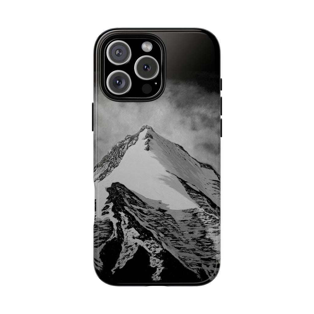 Mountain Peak Phone Case — Black & White Alpine Protective Case