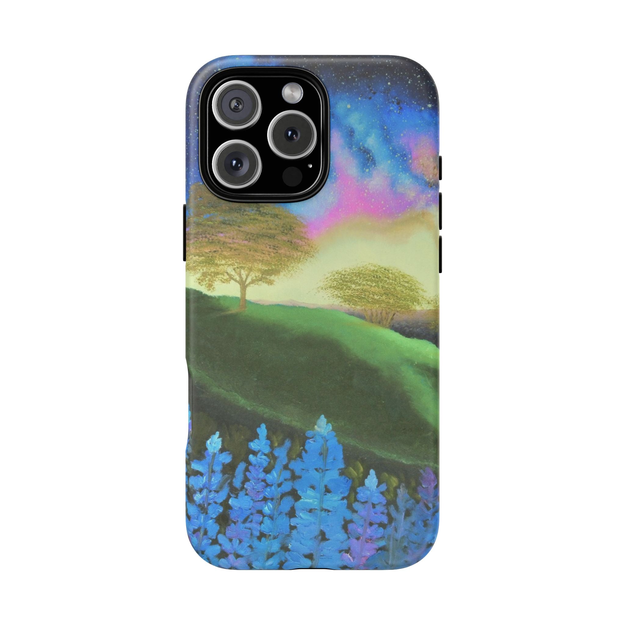 Aurora Nightscape Phone Case — Galaxy Meadow Protective Case