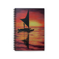 Sunset Sail Spiral Notebook — Ruled Travel Journal with Tropical Boat Silhouette
