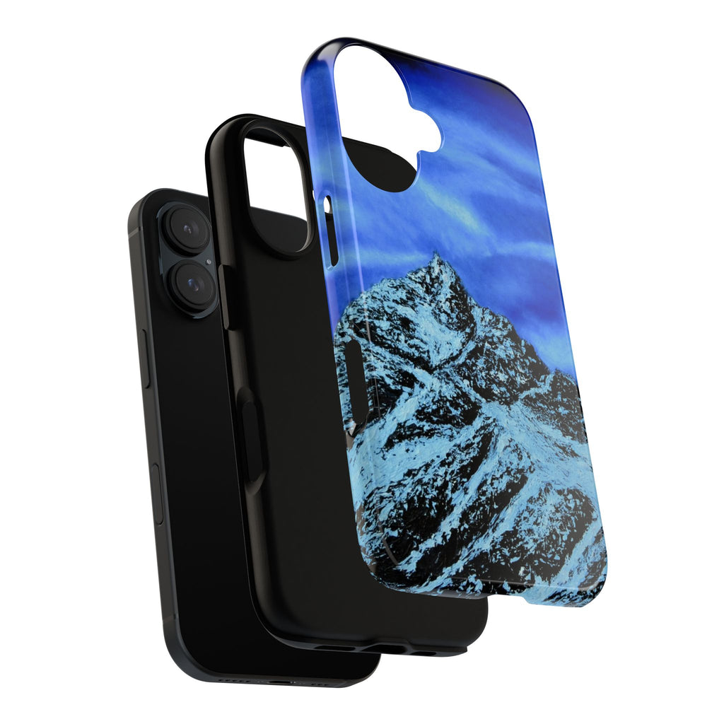Mountain Peak Blue Tough Phone Case — Rugged Protective iPhone Cover