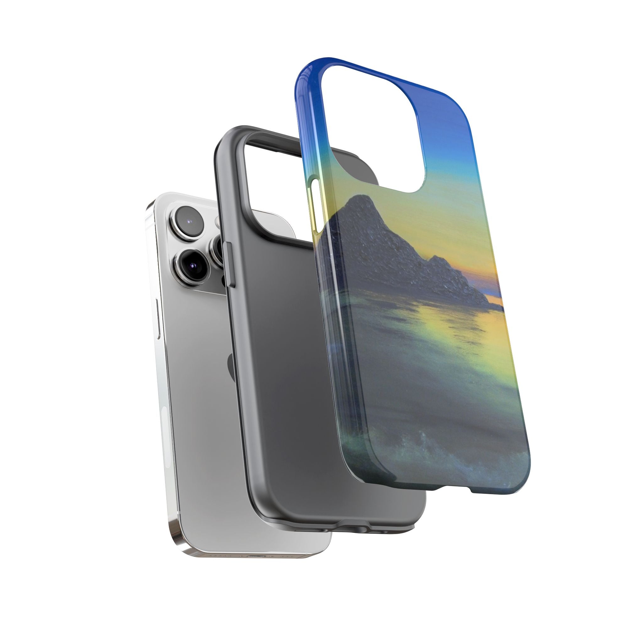 Sunset Cove Phone Case — Durable Protective Tough Case with Tranquil Beach Landscape