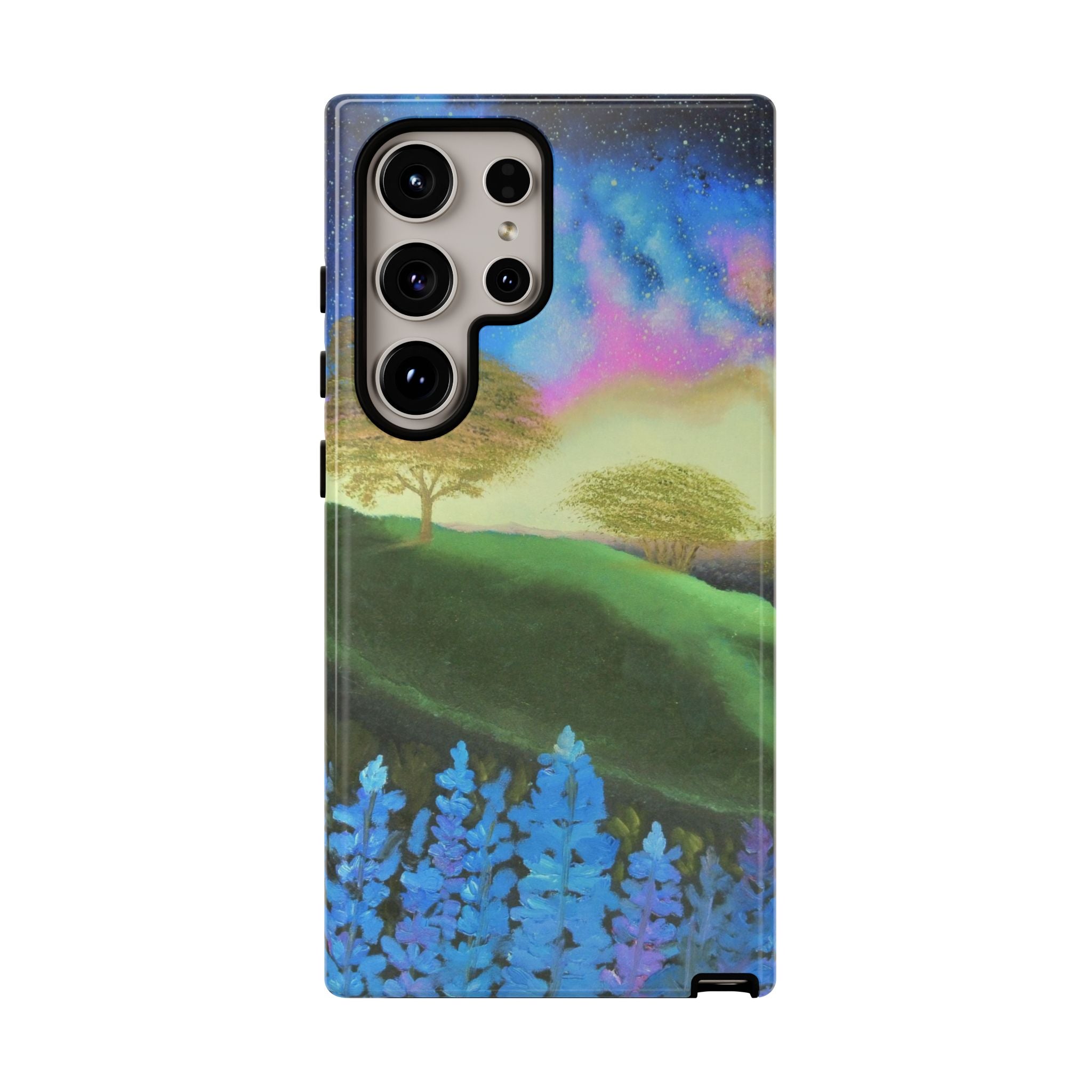 Aurora Nightscape Phone Case — Galaxy Meadow Protective Case