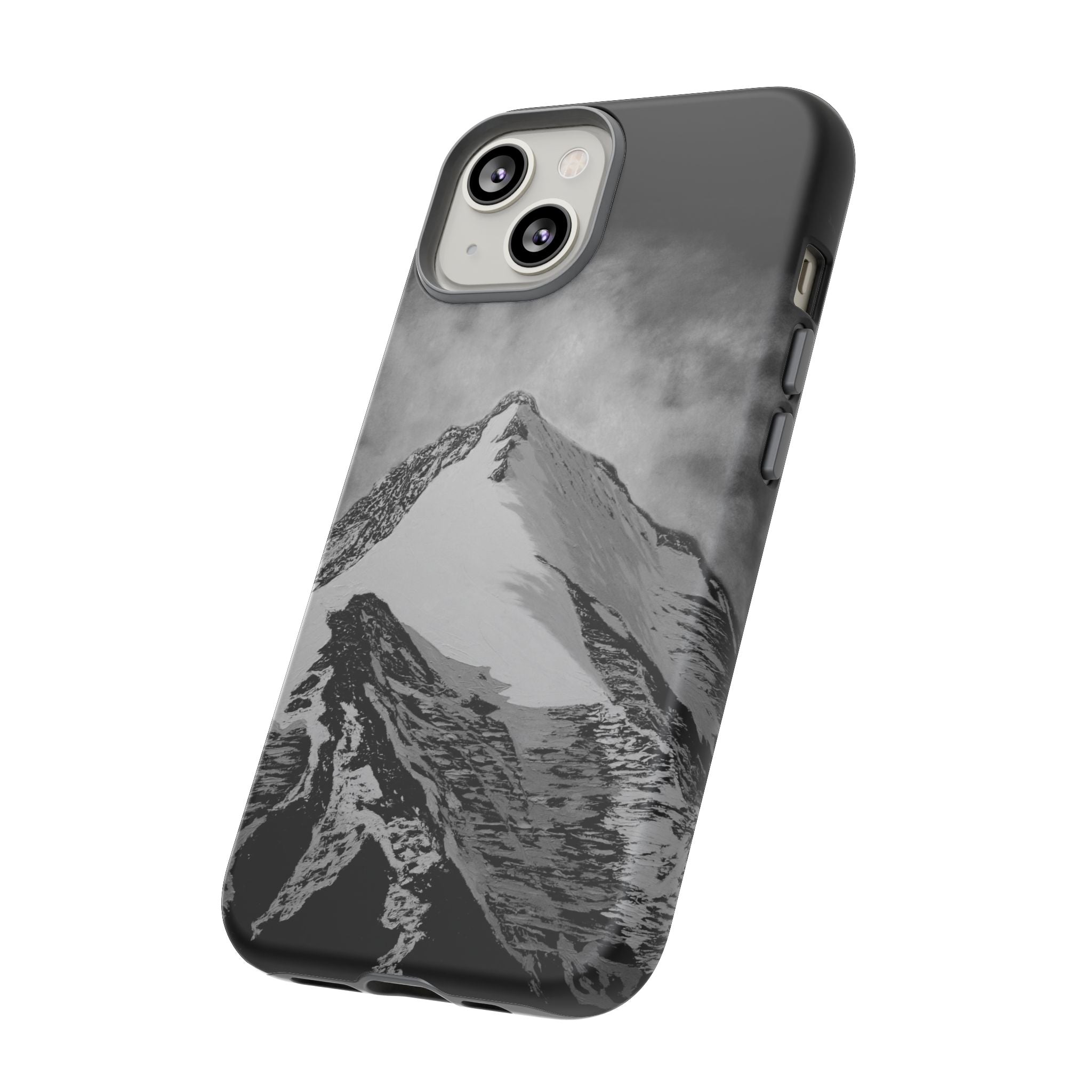 Mountain Peak Phone Case — Black & White Alpine Protective Case