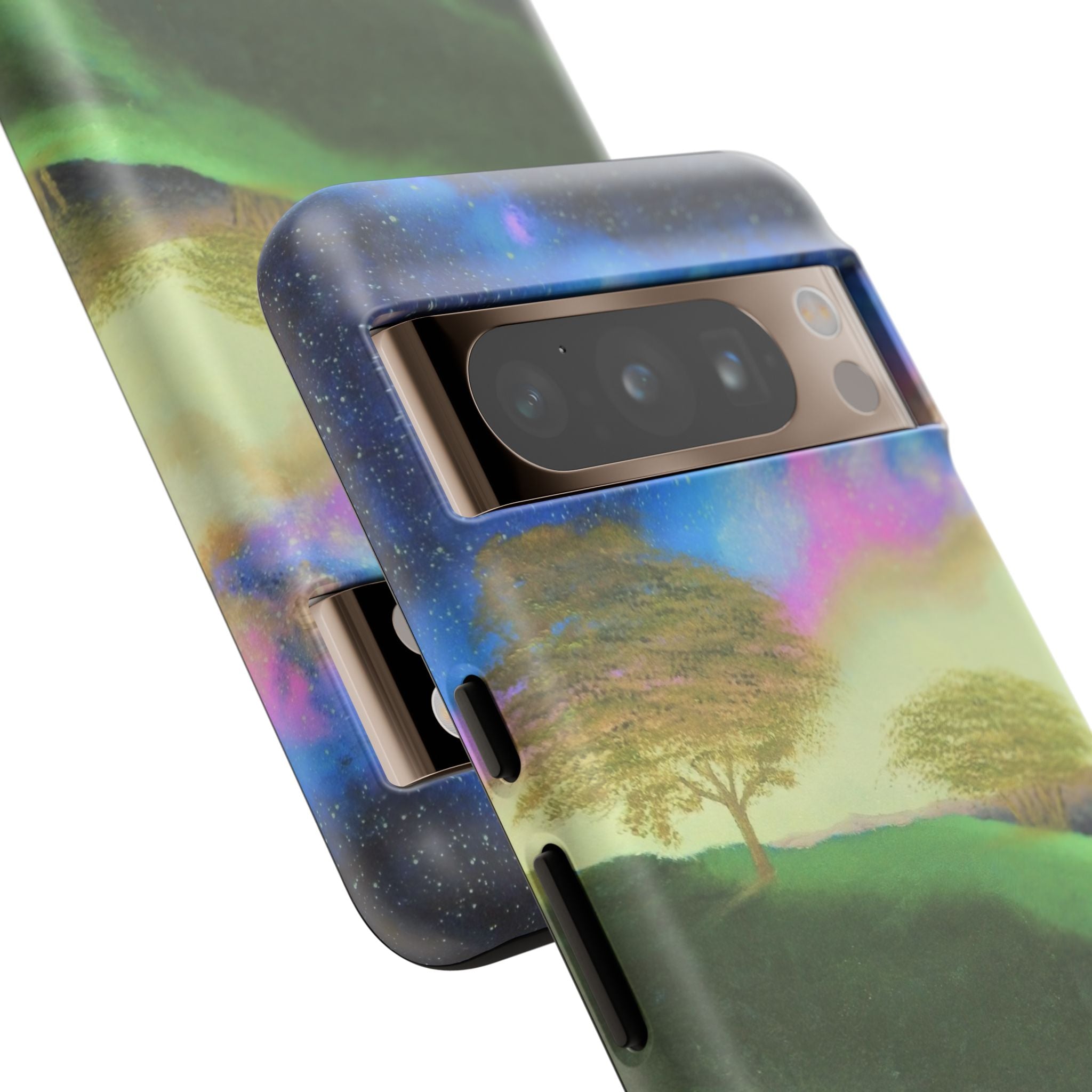 Aurora Nightscape Phone Case — Galaxy Meadow Protective Case