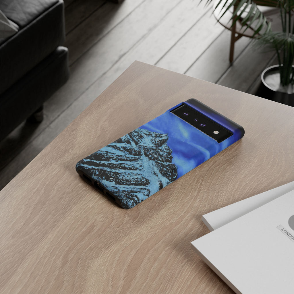 Mountain Peak Blue Tough Phone Case — Rugged Protective iPhone Cover