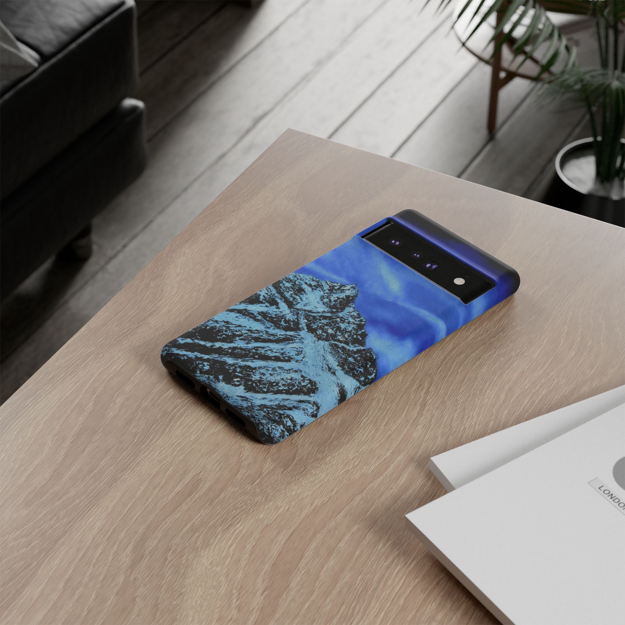 Mountain Peak Blue Tough Phone Case — Rugged Protective iPhone Cover