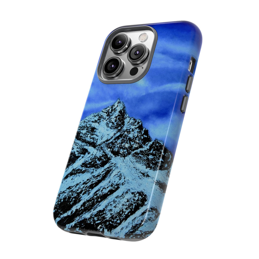 Mountain Peak Blue Tough Phone Case — Rugged Protective iPhone Cover