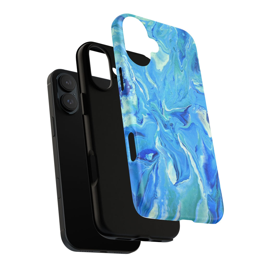 Blue Marble Tough Phone Case — Ocean Swirl Protective iPhone Cover
