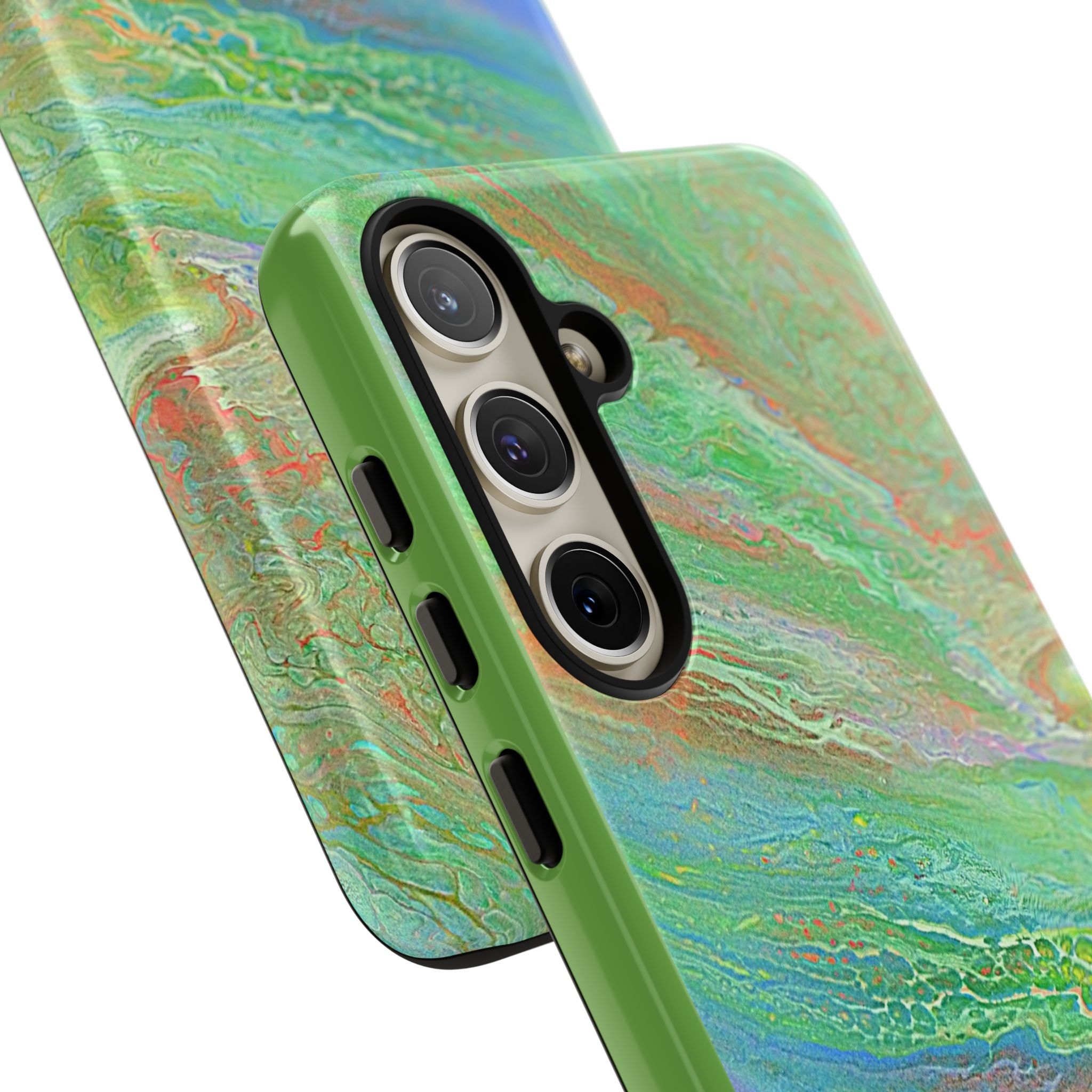 Marbled Green Abstract Phone Case — Protective Tough Case for iPhone