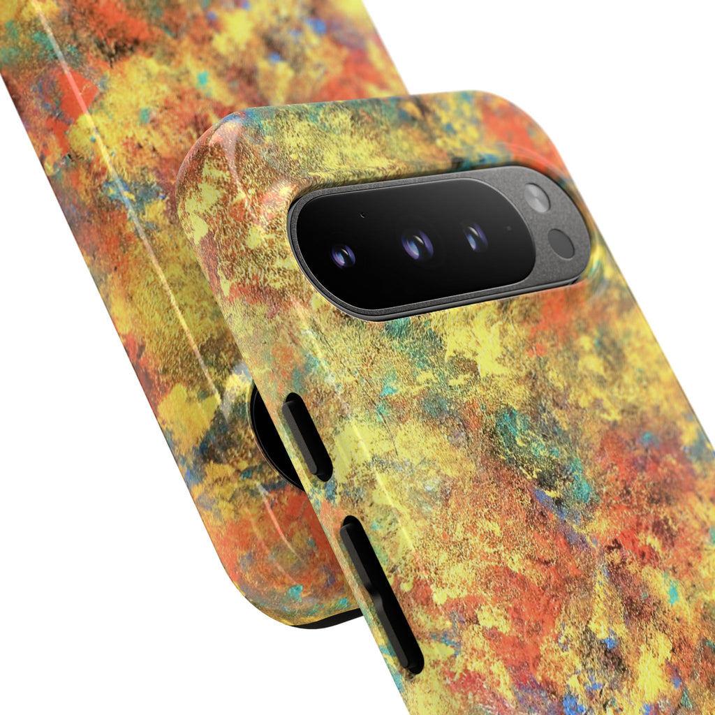 Abstract Autumn Marble Phone Case — Protective iPhone Cover with Warm Fall Colors