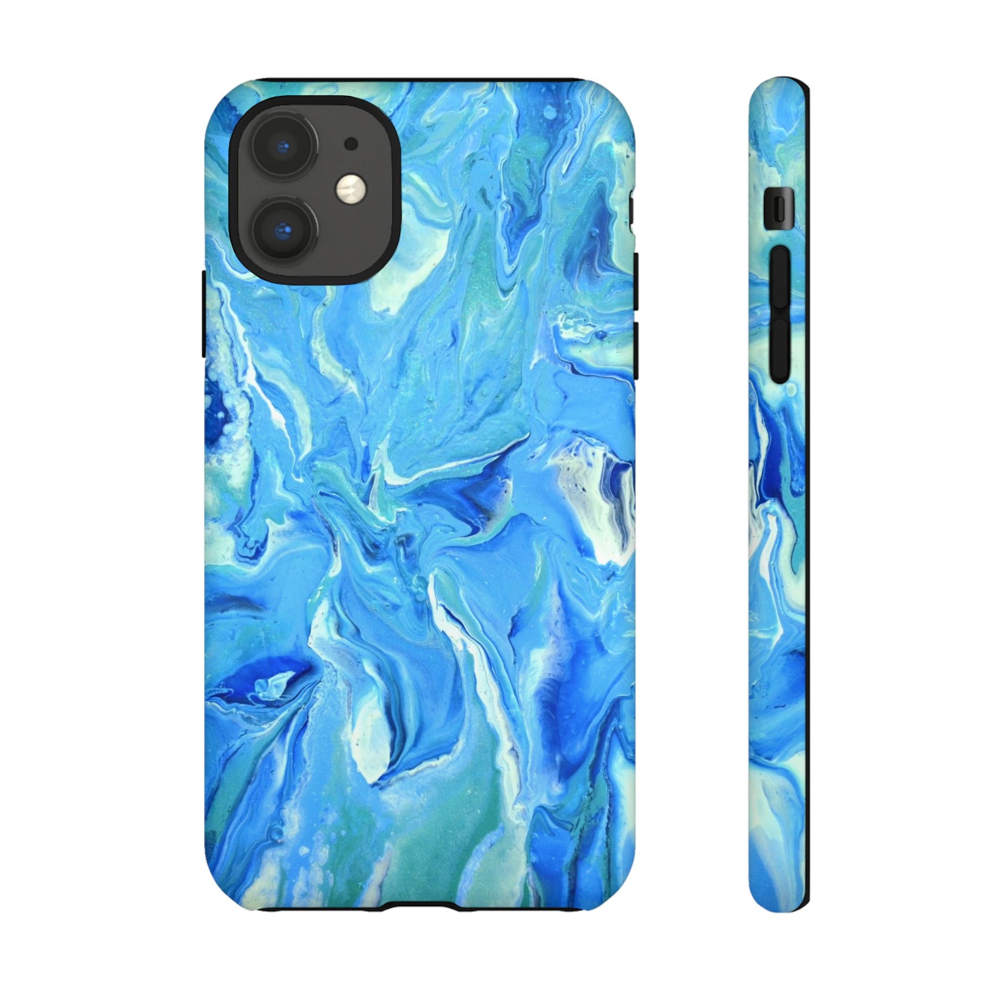 Blue Marble Tough Phone Case — Ocean Swirl Protective iPhone Cover