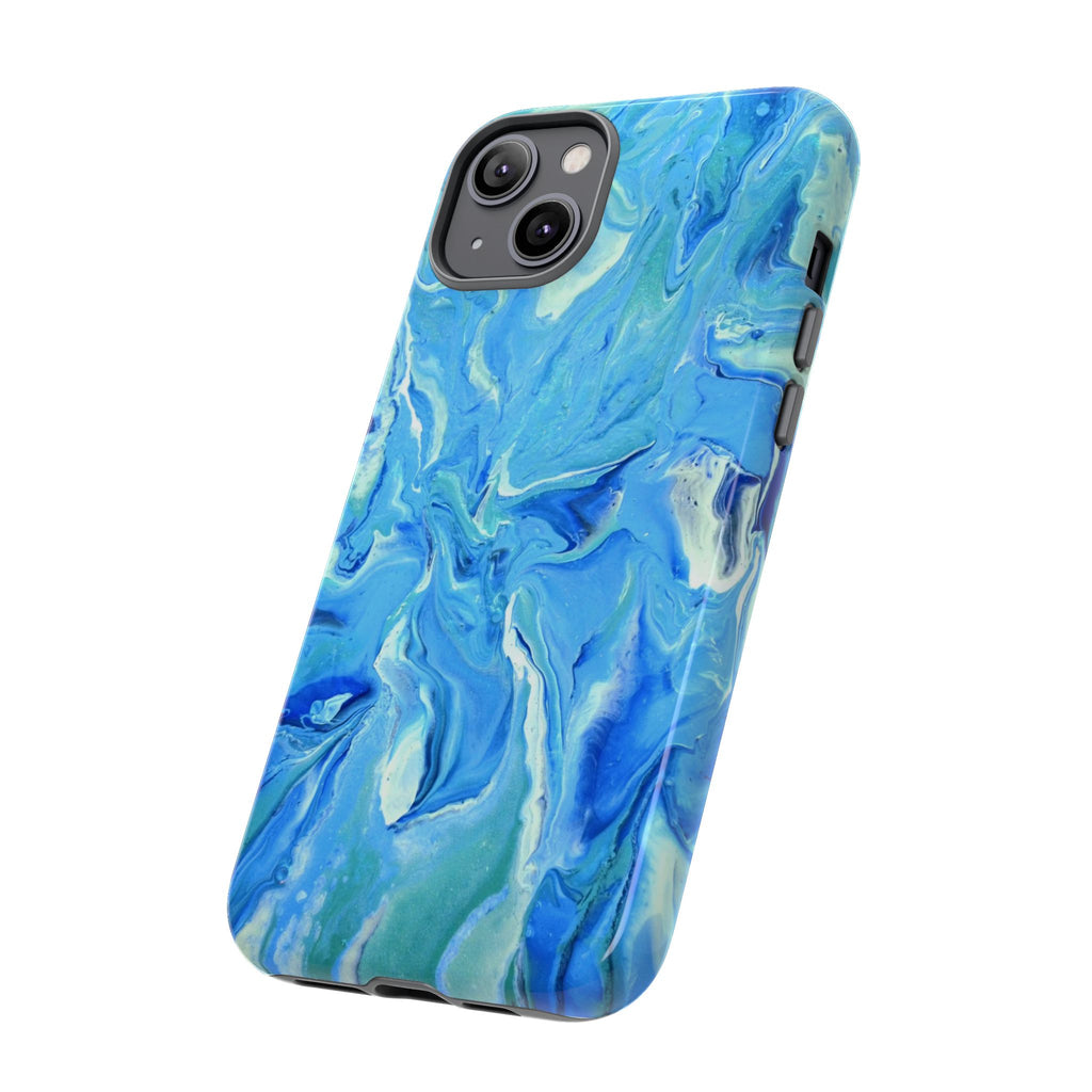 Blue Marble Tough Phone Case — Ocean Swirl Protective iPhone Cover