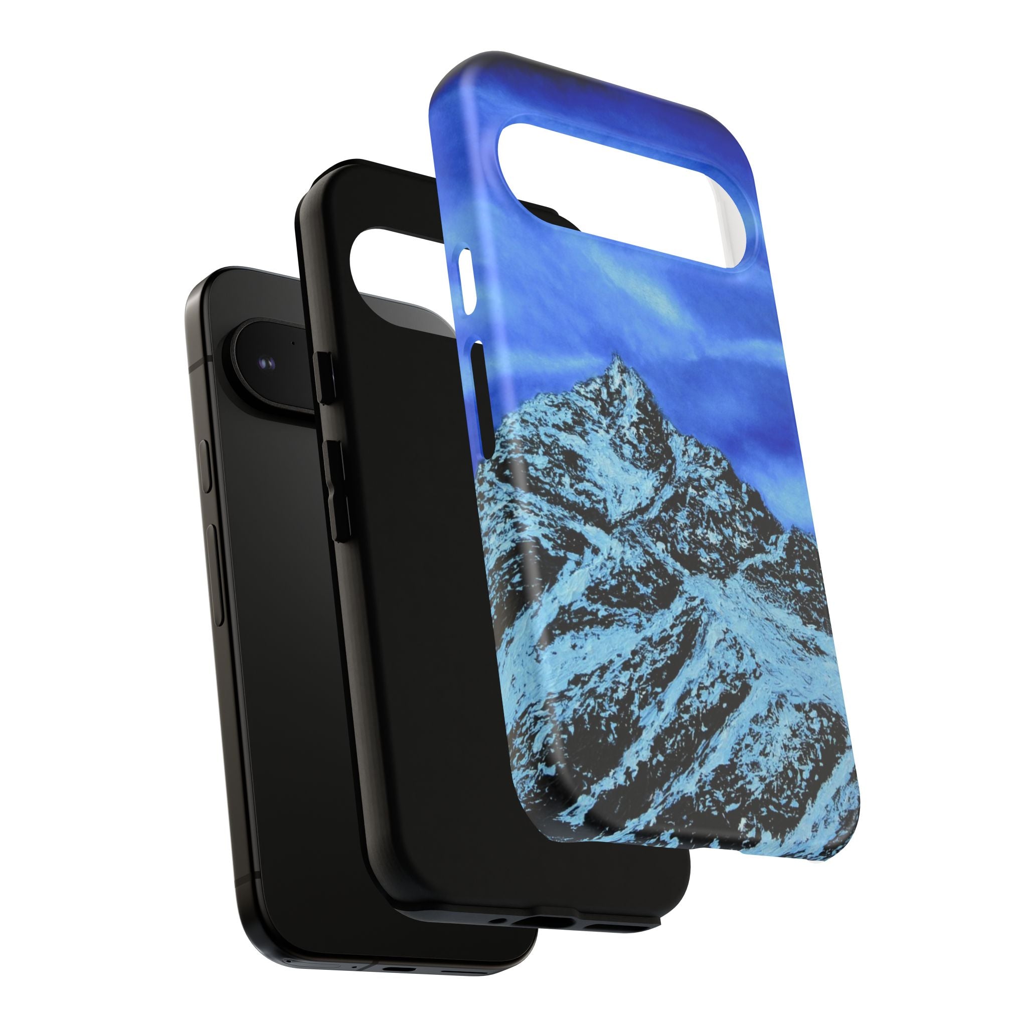 Mountain Peak Blue Tough Phone Case — Rugged Protective iPhone Cover