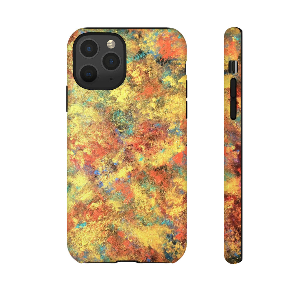 Abstract Autumn Marble Phone Case — Protective iPhone Cover with Warm Fall Colors