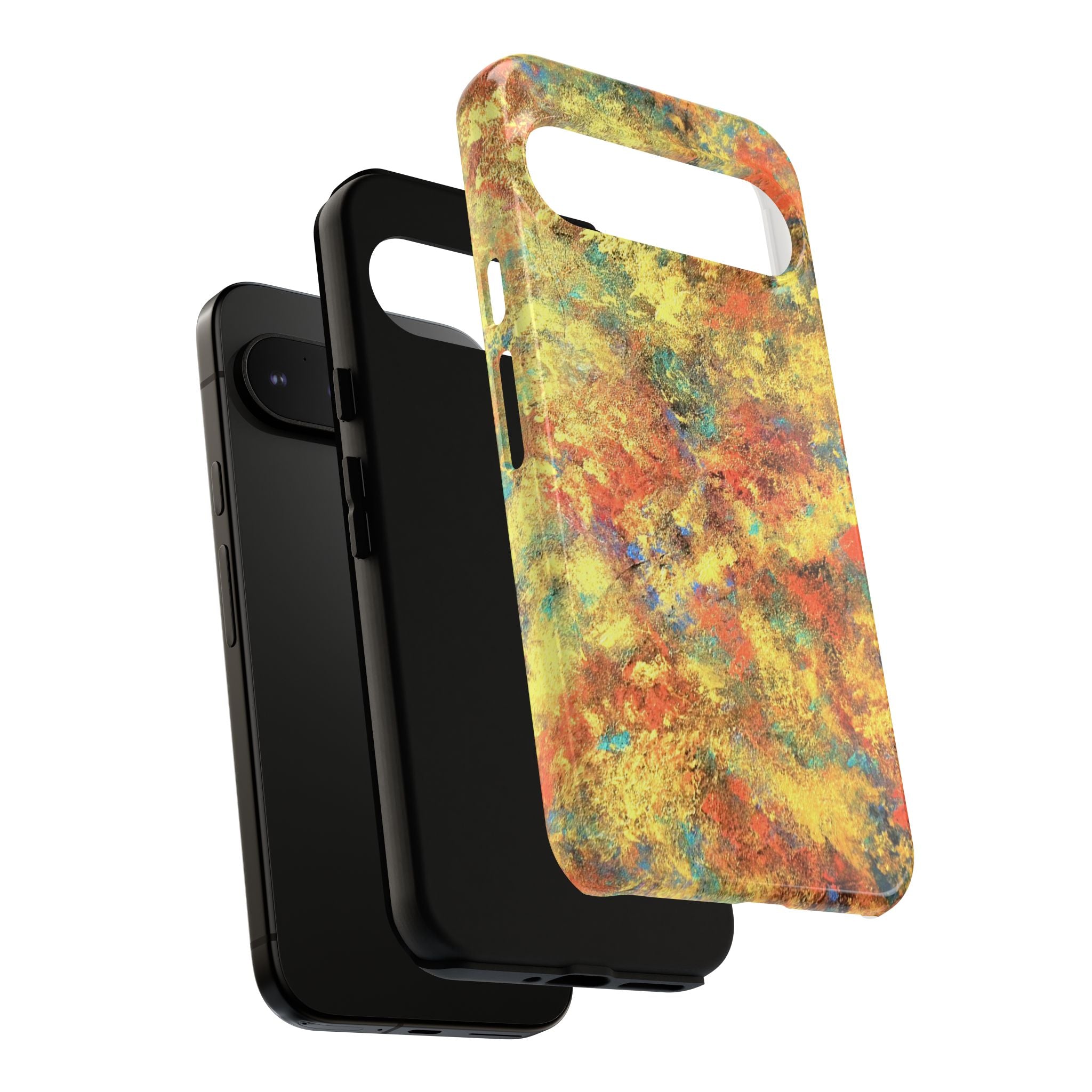 Abstract Autumn Marble Phone Case — Protective iPhone Cover with Warm Fall Colors