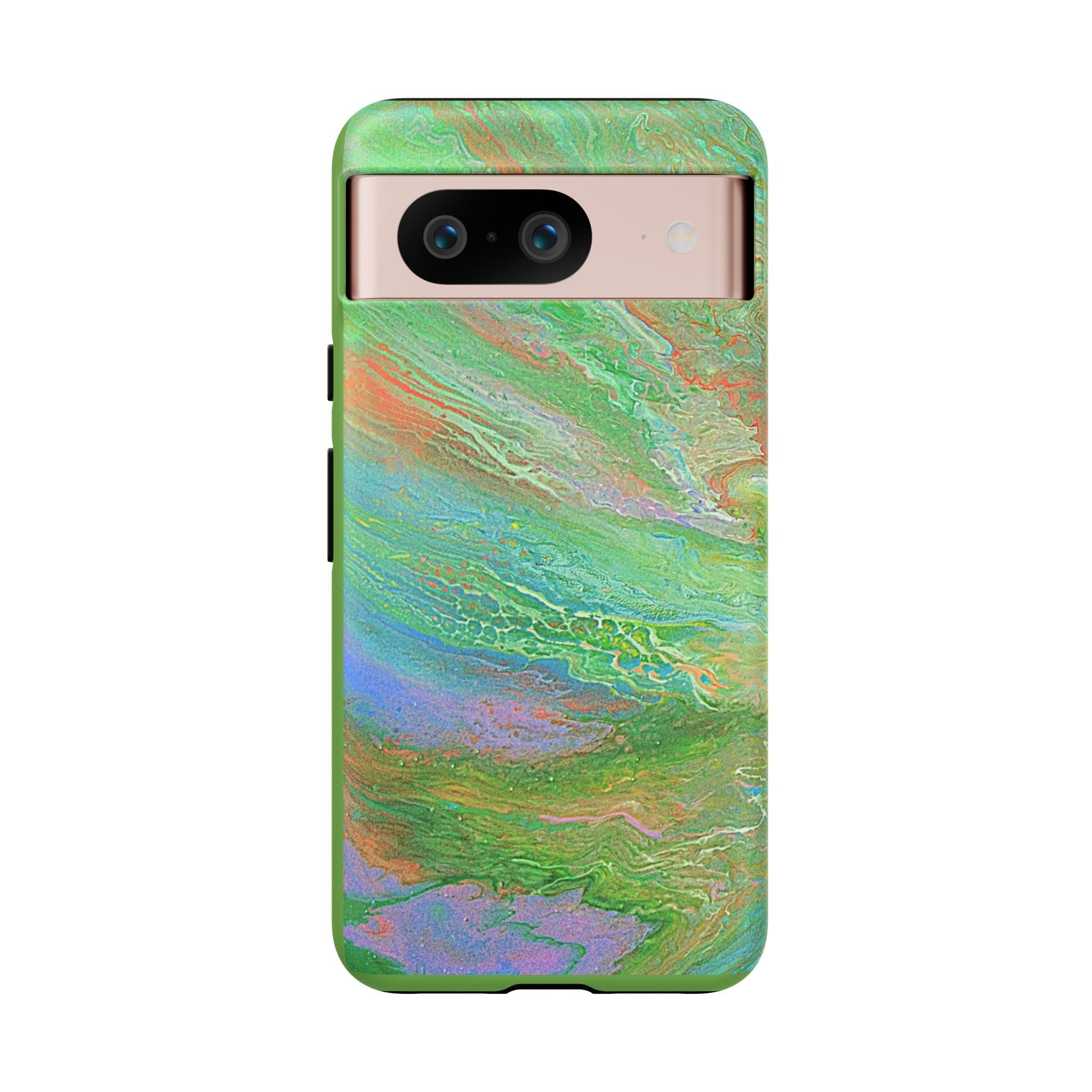 Marbled Green Abstract Phone Case — Protective Tough Case for iPhone