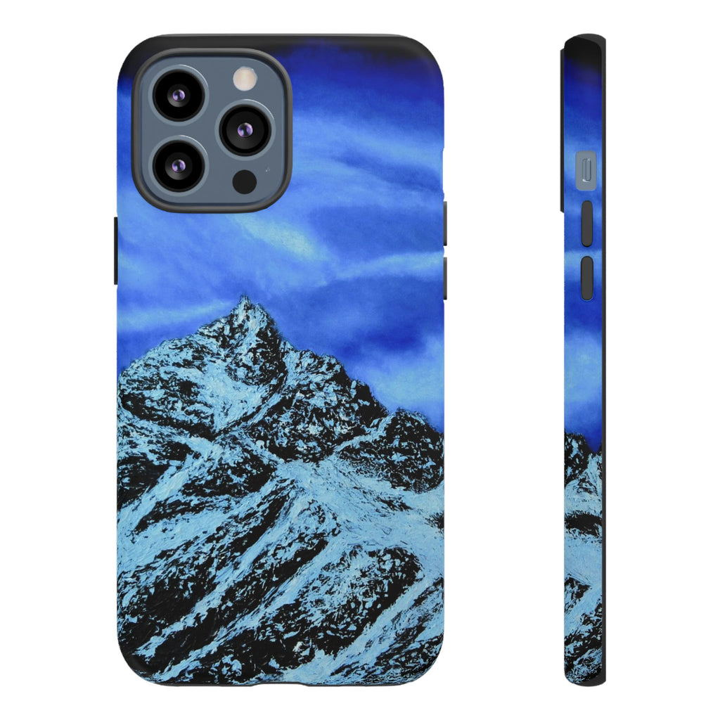 Mountain Peak Blue Tough Phone Case — Rugged Protective iPhone Cover